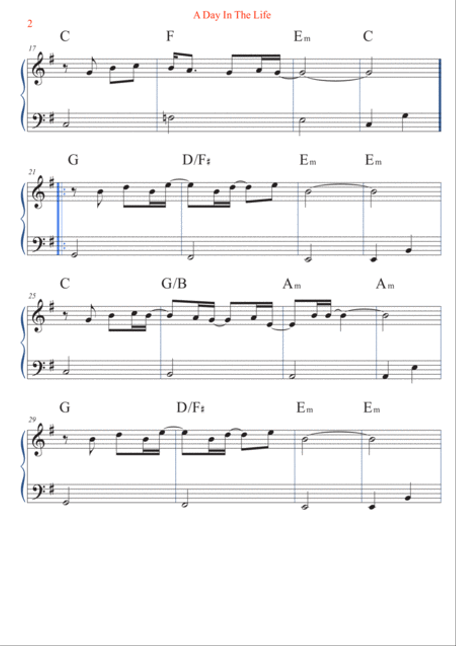 A Day In The Life Piano Method scores gallery preview page 2