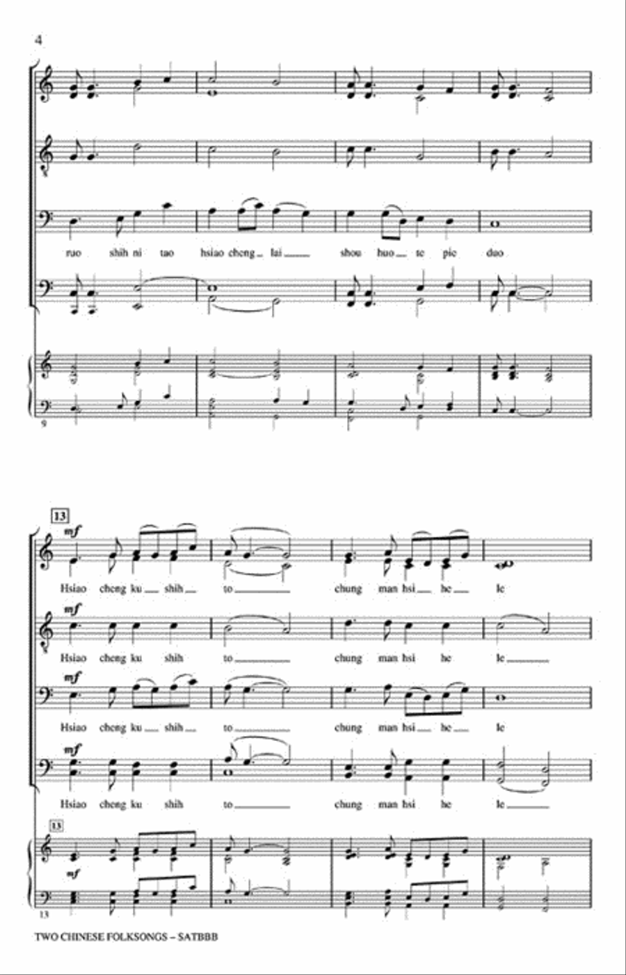 Two Chinese Folksongs Two Chinese Folksongs A Cappella scores gallery preview page 3