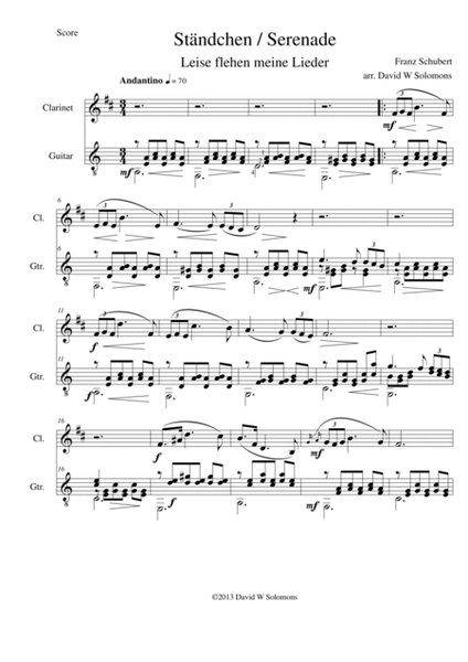 Ständchen (Leise flehen meine Lieder) for clarinet and guitar image number null