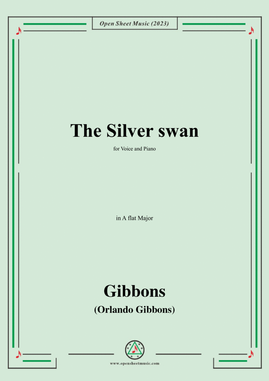 O. Gibbons-The Silver swan,in A flat Major Voice scores gallery preview page 1