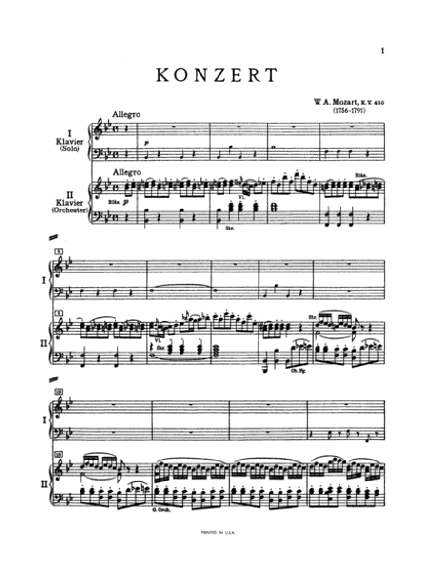 Mozart: Piano Concerto No. 15 in B flat Major, K. 450