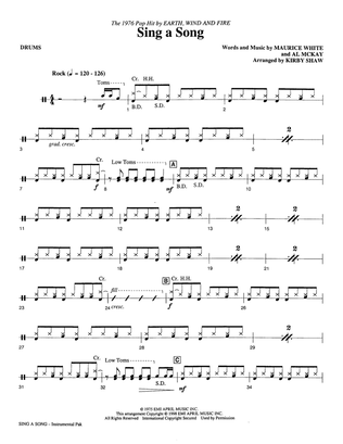 Sing A Song (arr. Kirby Shaw) - Drums