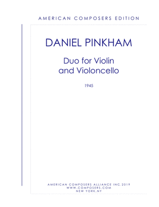 [Pinkham] Duo for Violin and Violoncello