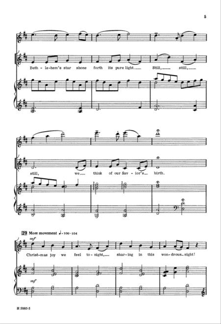 Still, Still, Still Unison Choir scores gallery preview page 4