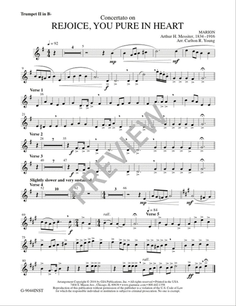 Rejoice, You Pure In Heart - Full Score and Parts 4-Part scores gallery preview page 21