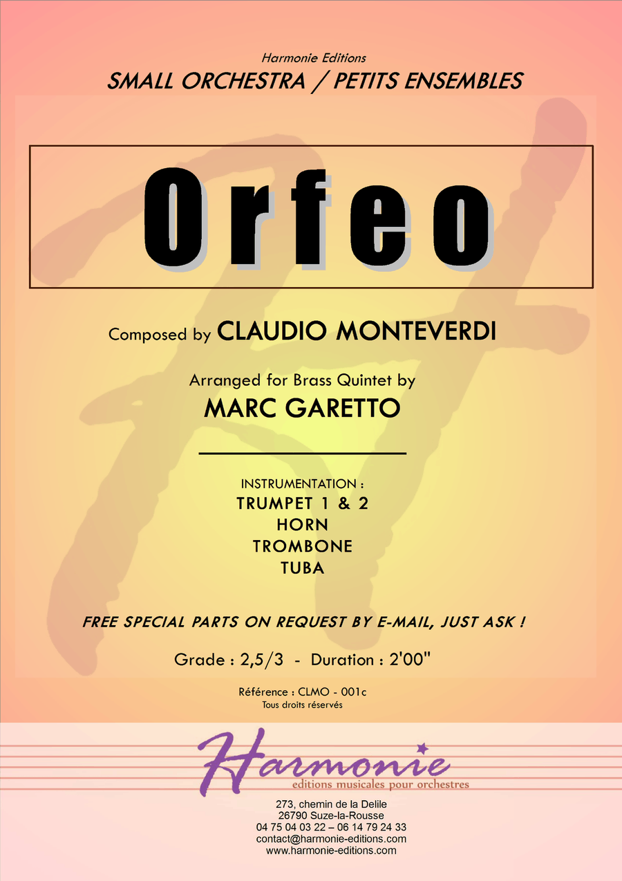 ORFEO Overture (Toccata + Adagio) Claudio MONTEVERDI - 