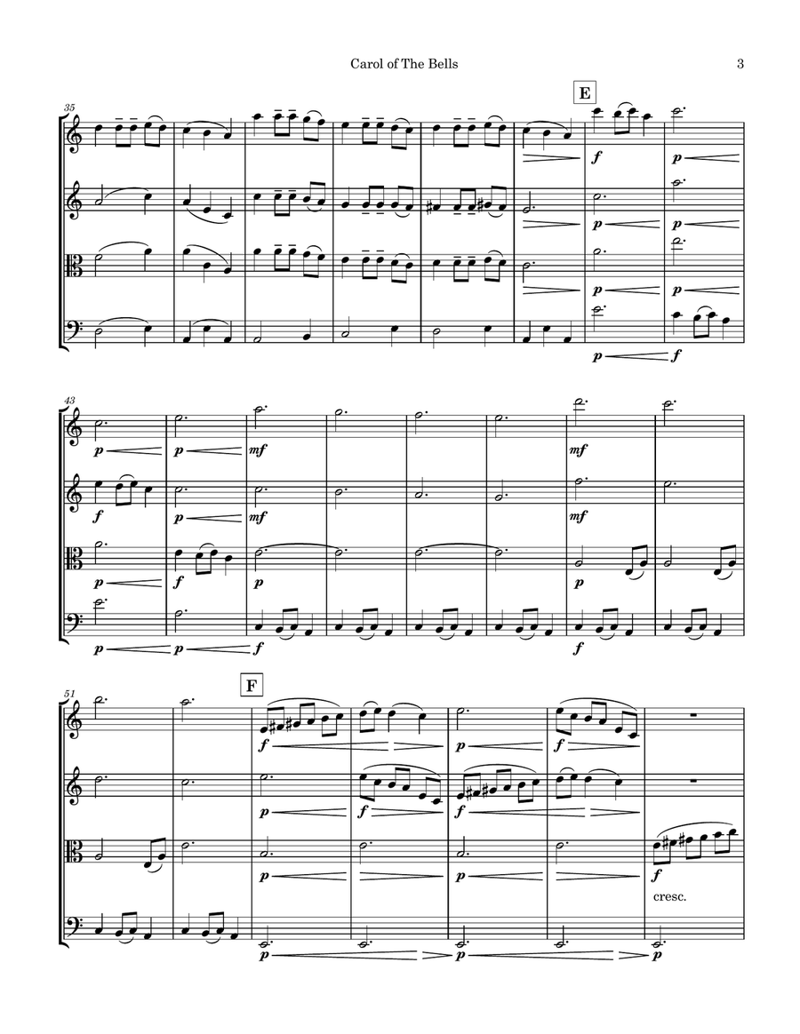 Carol of the Bells String Quartet String Quartet scores gallery preview page 4