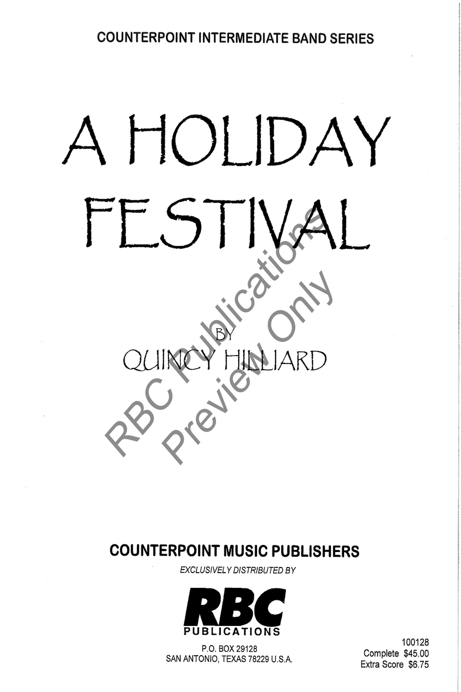 Holiday Festival Concert Band scores gallery preview page 2