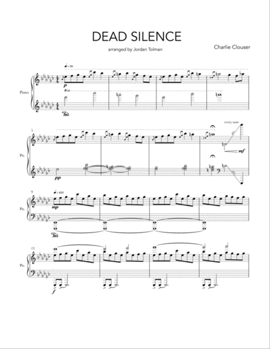 Dead Silence Piano Solo scores gallery preview page 1