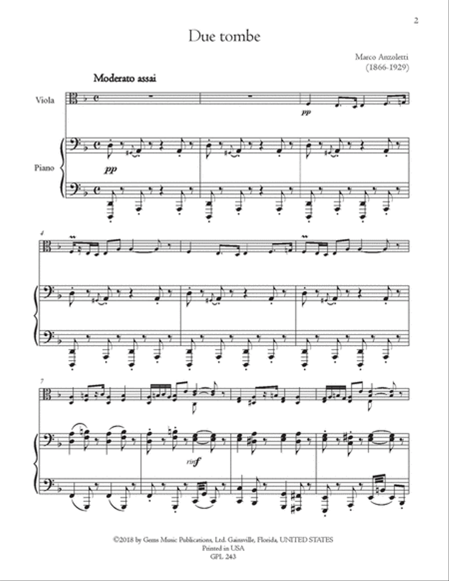 7 Composizioni per viola e piano Viola scores gallery preview page 2