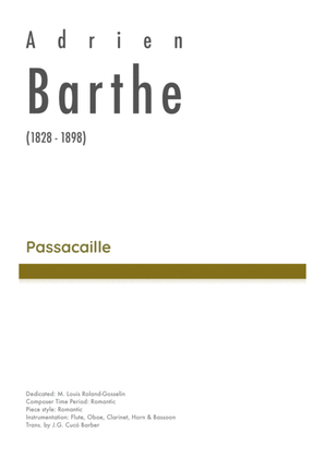 Book cover for Barthe - Passacaille for Wind Quintet