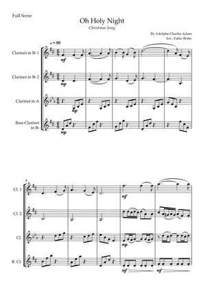 Oh Holly Night (Christmas Song) for Clarinet Quartet