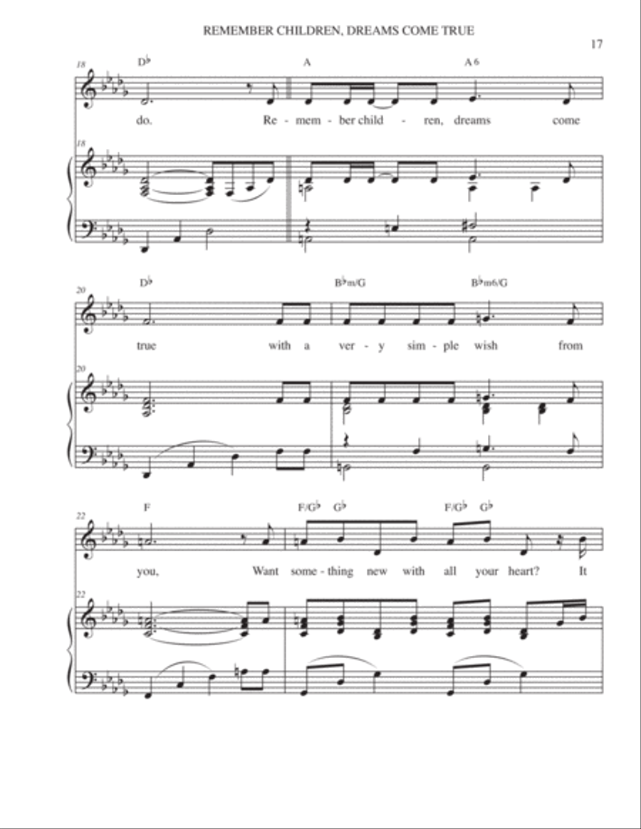 REMEMBER, CHILDREN, DREAMS COME TRUE Piano Solo scores gallery preview page 4