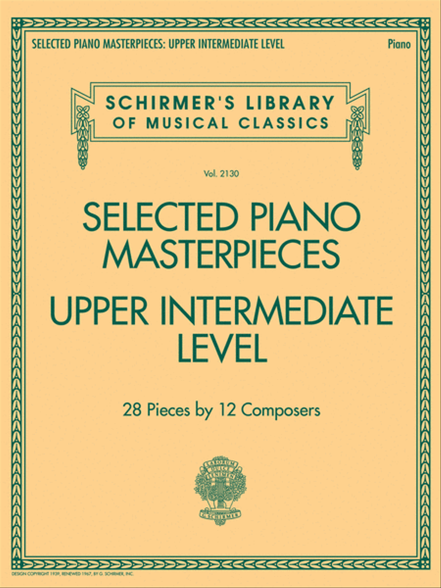Selected Piano Masterpieces – Upper Intermediate Level Piano Solo scores gallery preview page 1