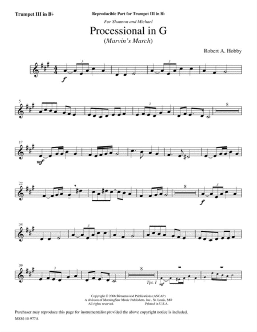 Trumpet Tunes for Organ (Downloadable Trumpet Parts) Trumpet scores gallery preview page 6
