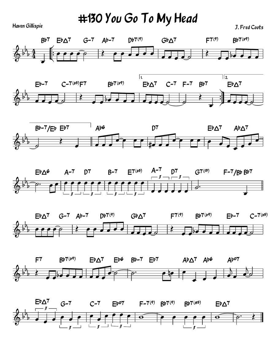 You Go To My Head Piano scores gallery preview page 1