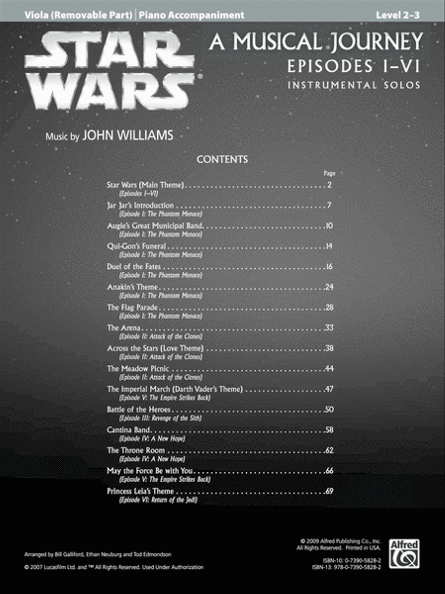 Star Wars I-VI Instrumental Solos - Viola image number null