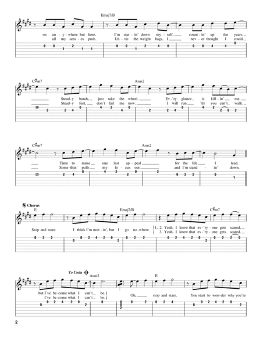 Stop And Stare Acoustic Guitar scores gallery preview page 2