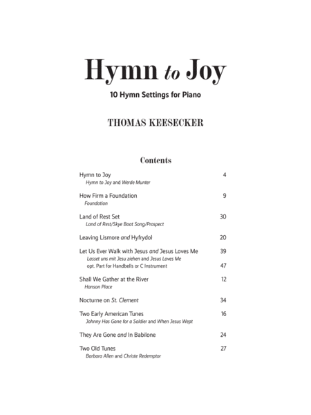 Hymn to Joy: 10 Hymn Settings for Piano