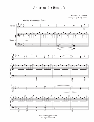 America, the Beautiful (Violin-Piano)