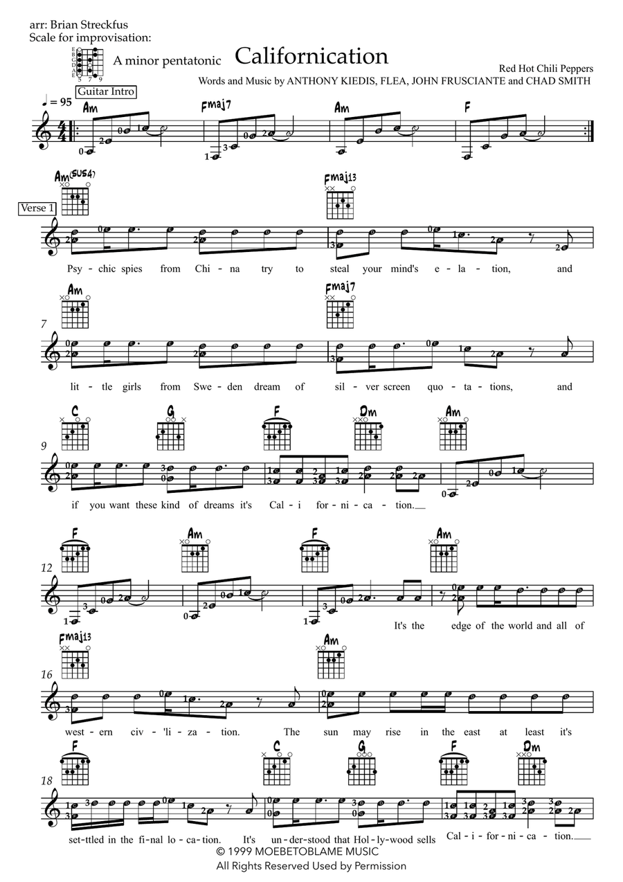 Californication Acoustic Guitar scores gallery preview page 1