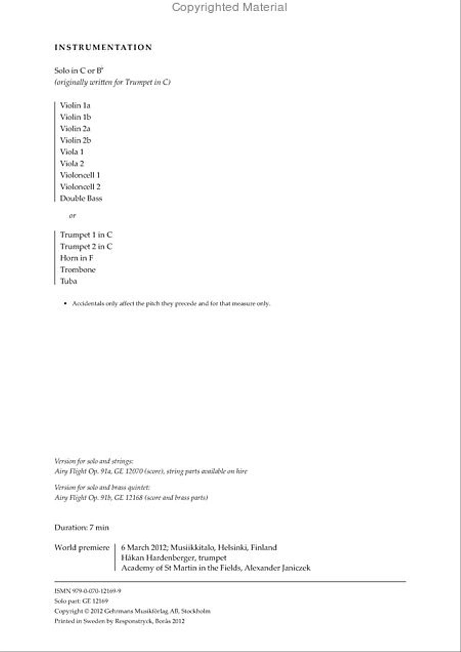 Airy Flight (Solo part) String Orchestra scores gallery preview page 3