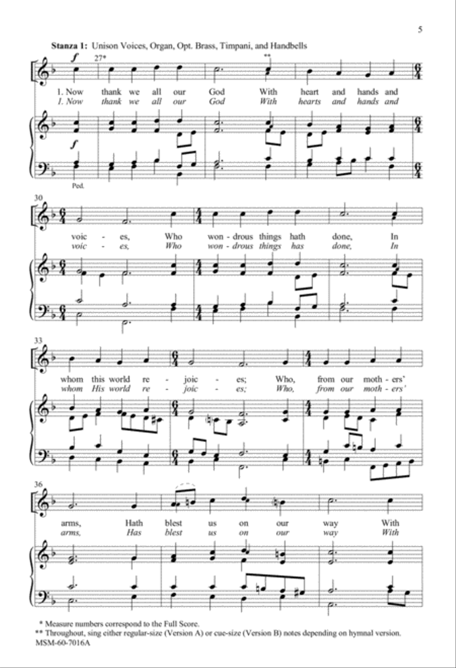 Now Thank We All Our God 4-Part scores gallery preview page 4