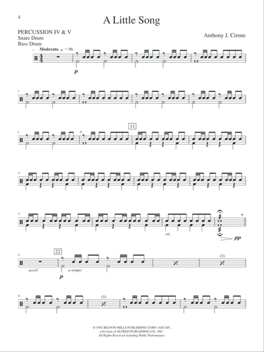 The Anthony J. Cirone Intermediate Percussion Ensemble Collection: 4th & 5th Percussion Percussion Ensemble scores gallery preview page 4