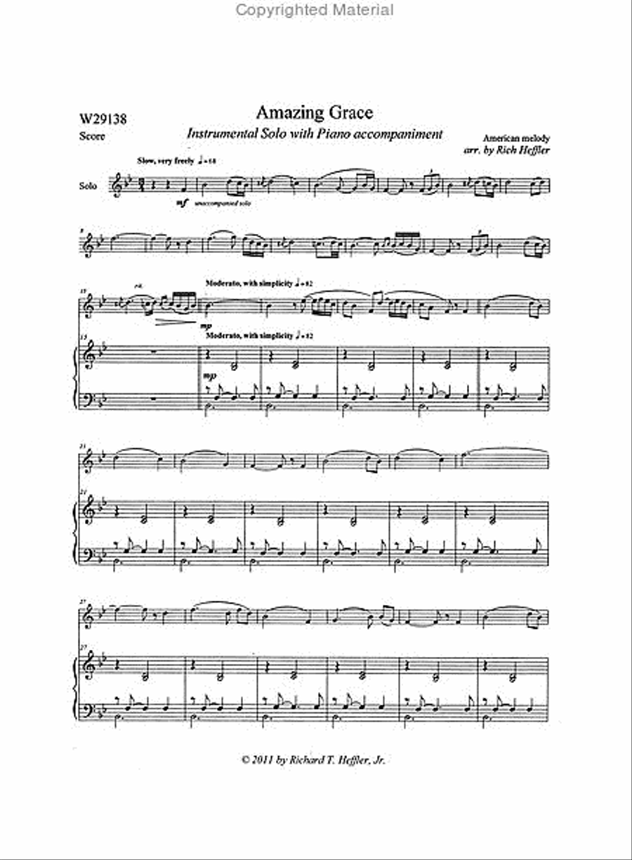 Amazing Grace Amazing Grace Tenor Saxophone scores gallery preview page 3