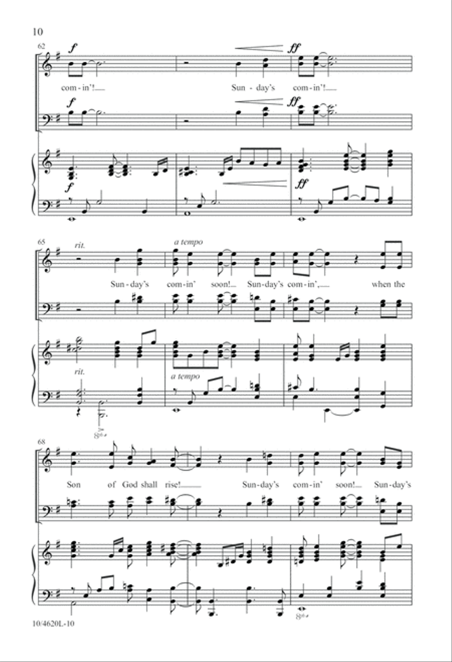 Sunday's Comin'! 4-Part scores gallery preview page 10