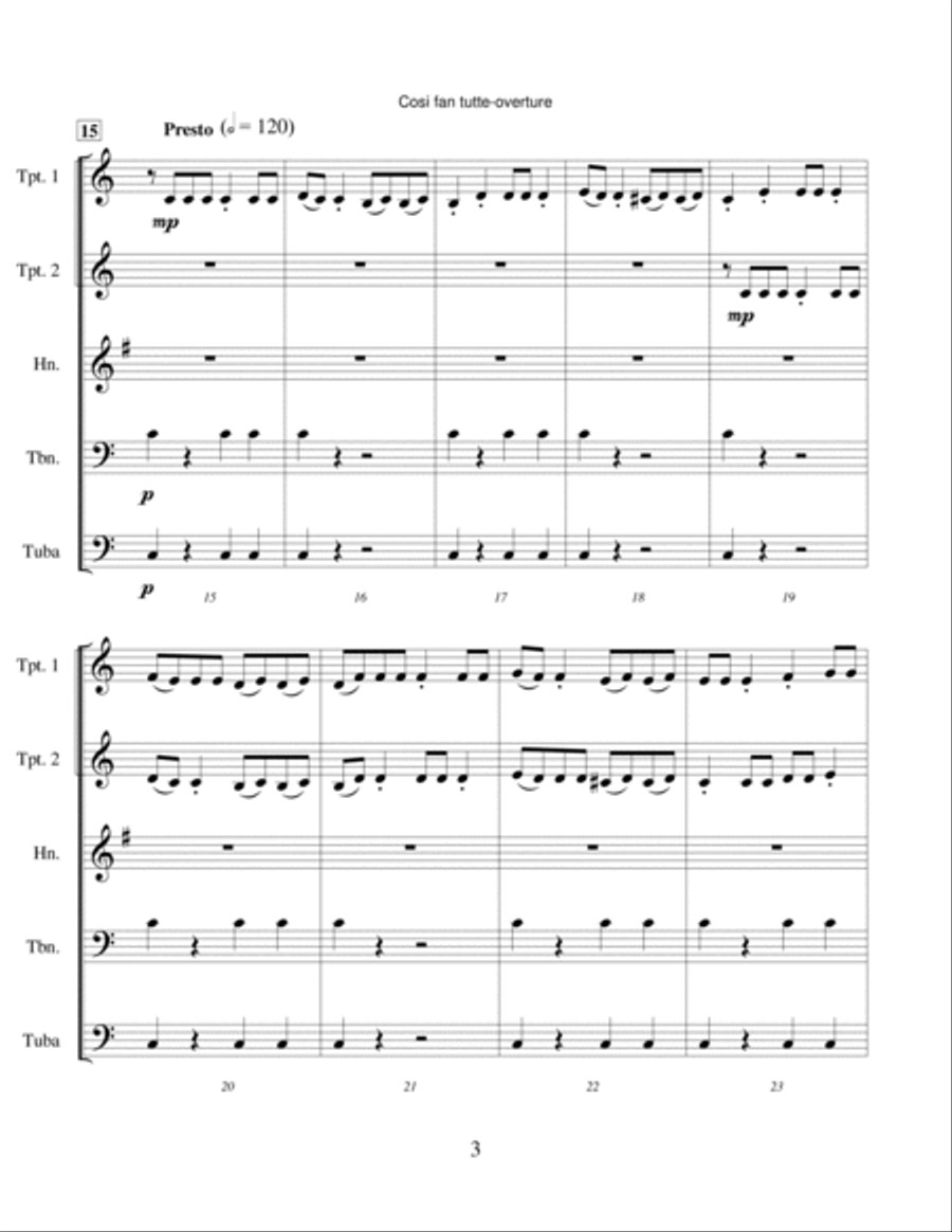 Cosi fan tutte Overture Brass Ensemble scores gallery preview page 4