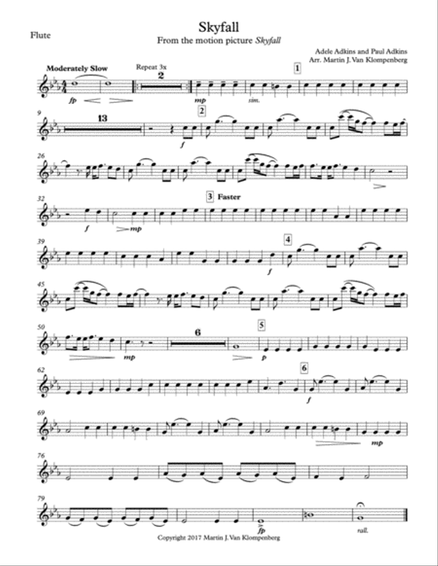 Skyfall Skyfall Woodwind Quintet scores gallery preview page 1