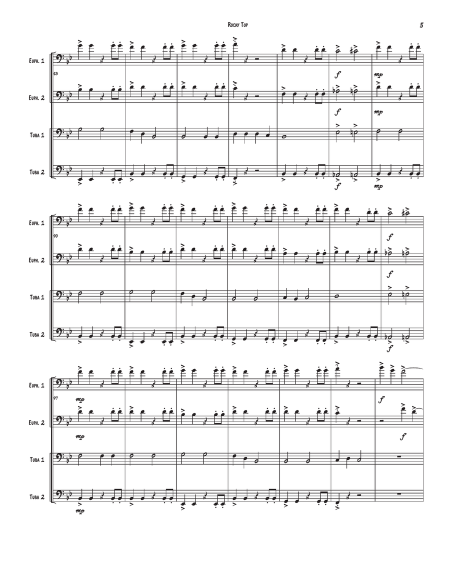 Rocky Top Brass Ensemble scores gallery preview page 5