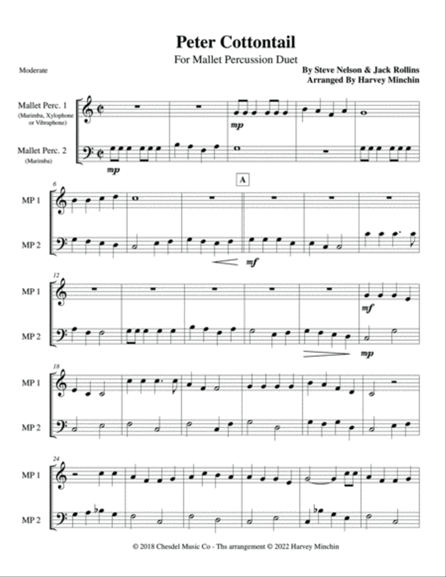 Peter Cottontail Percussion scores gallery preview page 2