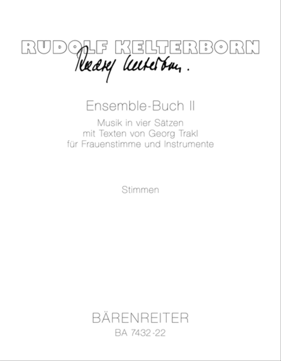 Ensemble-Buch II (1992/1994) Bass Clarinet scores gallery preview page 1