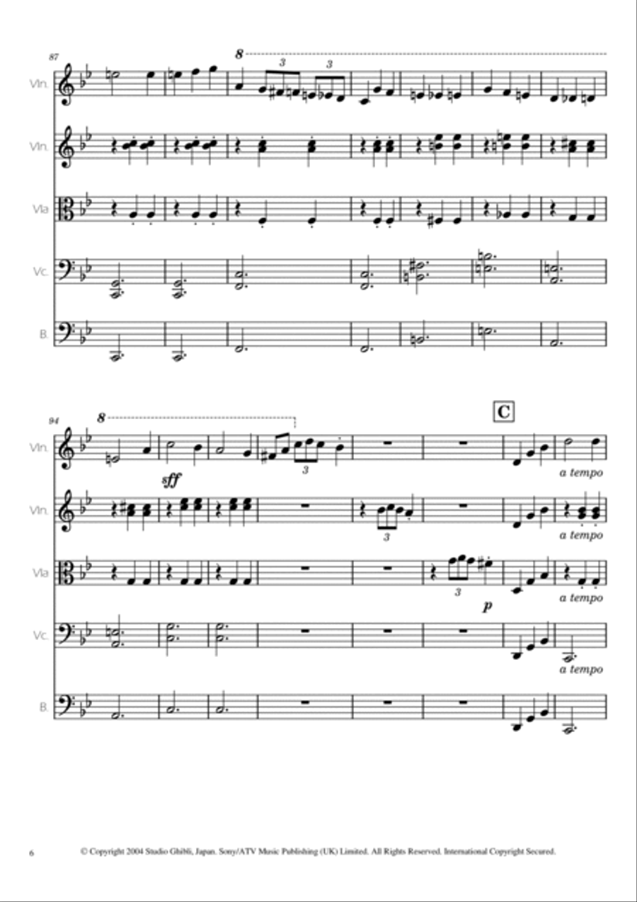 Merry-go-round Of Life String Quintet scores gallery preview page 6