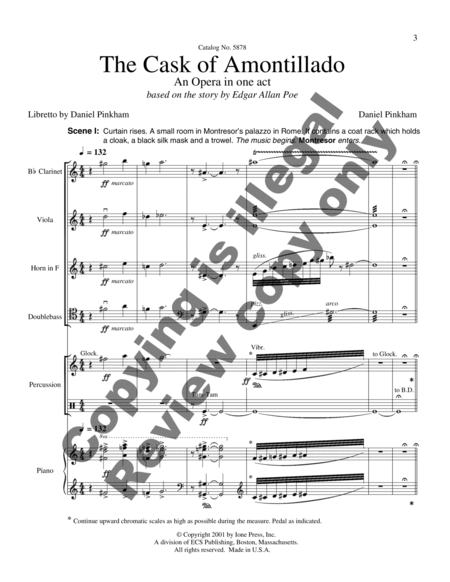 The Cask of Amontillado (Full/Piano/Vocal Score)