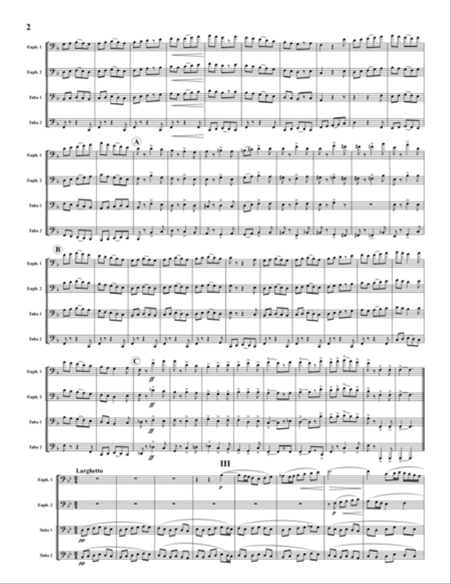 Four Pieces for Tuba Quartet EETT scores gallery preview page 3