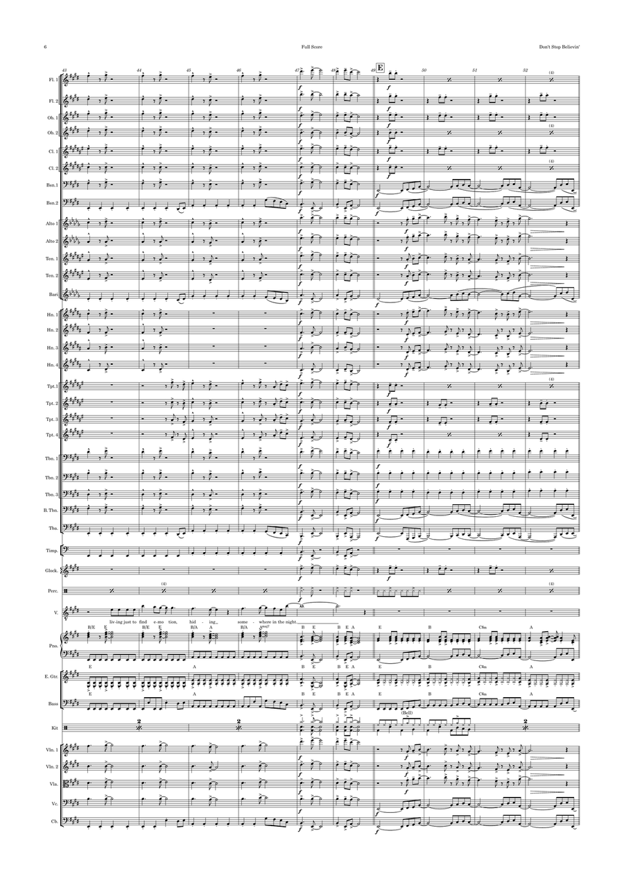 Don't Stop Believin' Full Orchestra scores gallery preview page 6