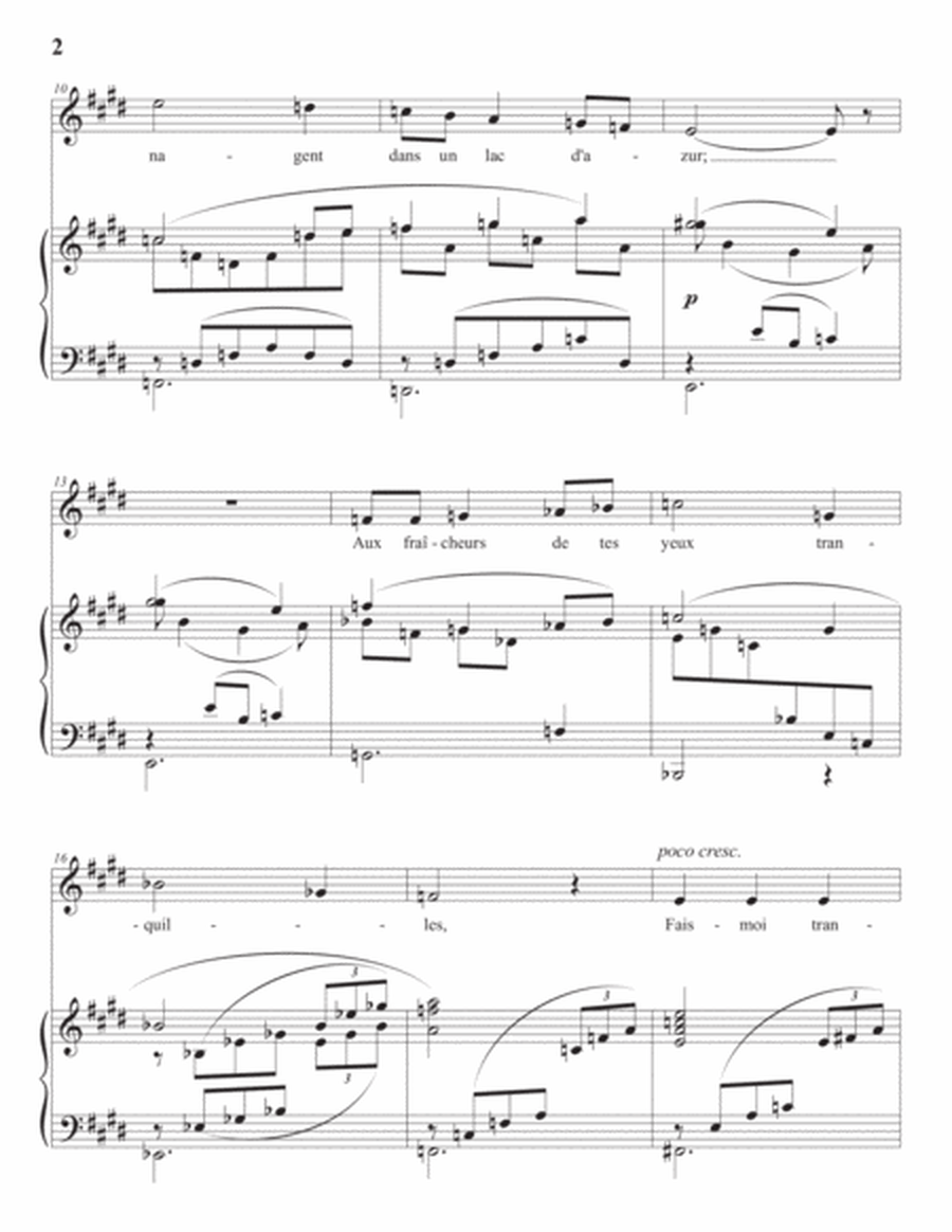 CHAUSSON: Sérénade, Op. 13 no. 2 (transposed to E major)