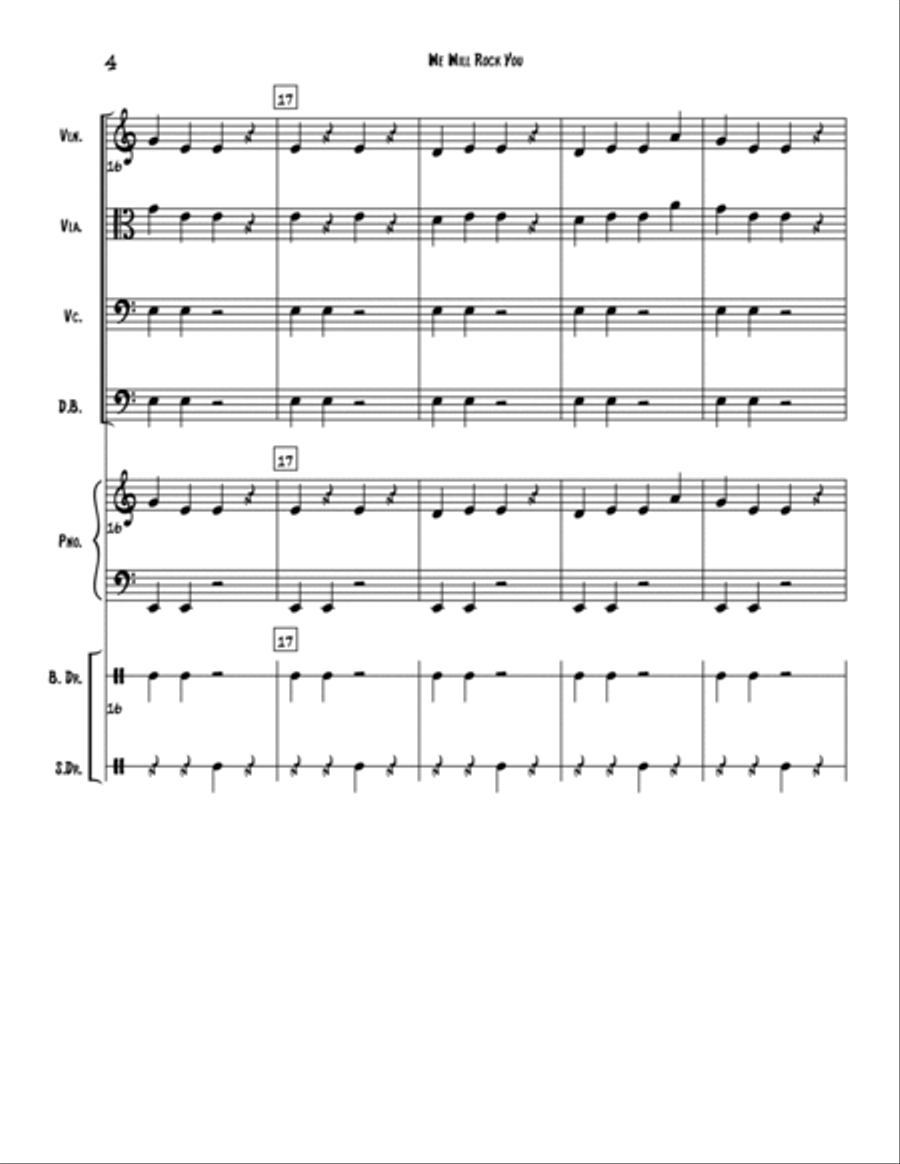 We Will Rock You String Orchestra scores gallery preview page 4