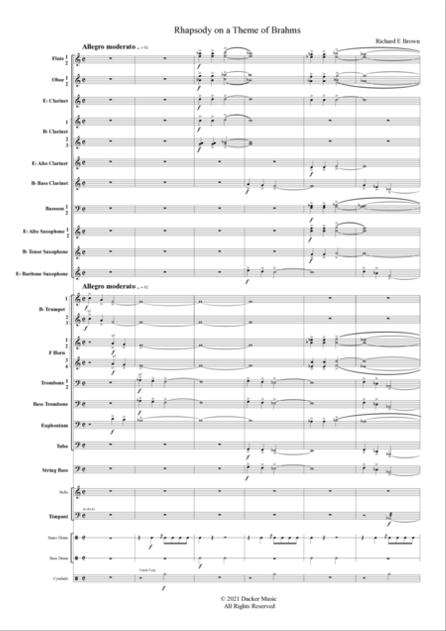 Rhapsody on a Theme of Brahms Concert Band scores gallery preview page 3