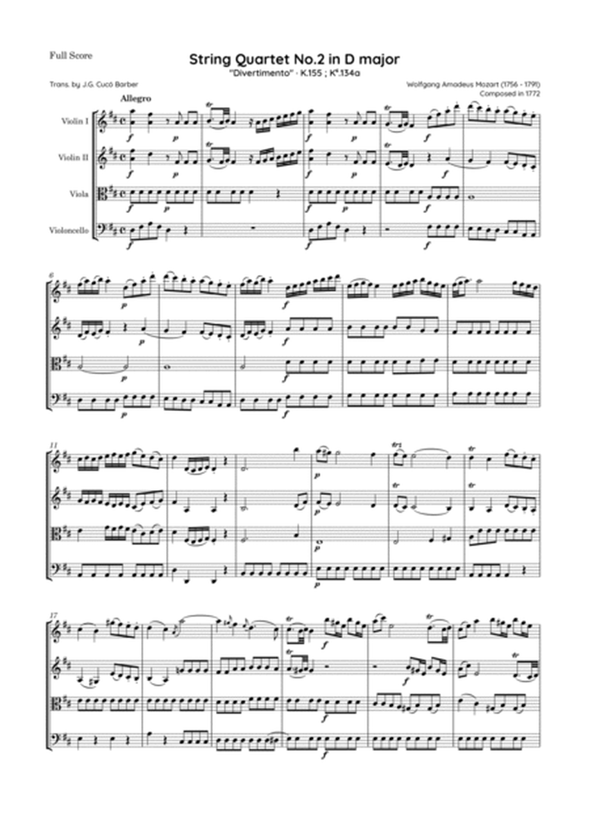 Mozart - String Quartet No.2 in D major, K.155 ; K⁶.134a