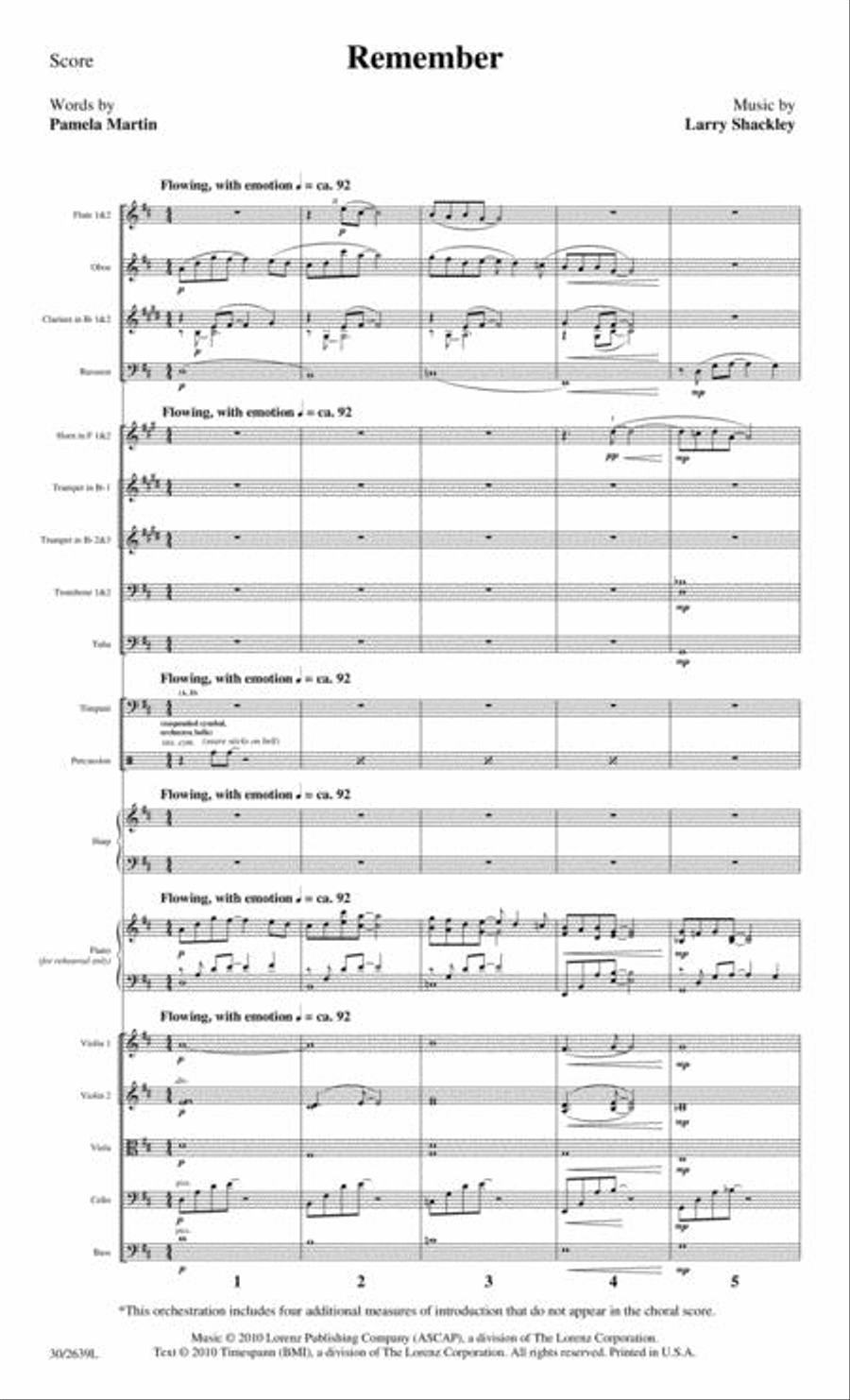 Remember - Orchestral Score and Parts Choir scores gallery preview page 2