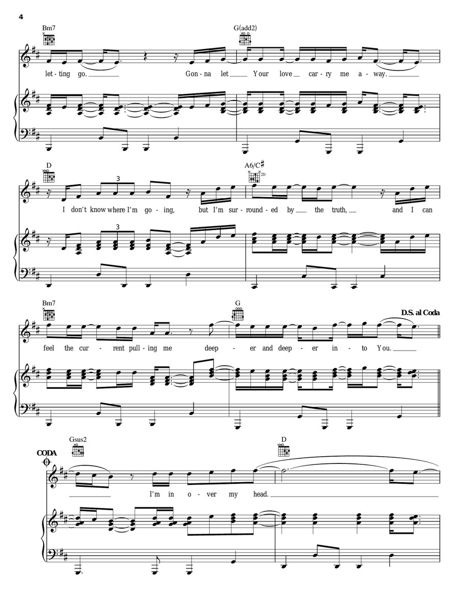 Over My Head Piano, Vocal, Guitar scores gallery preview page 4