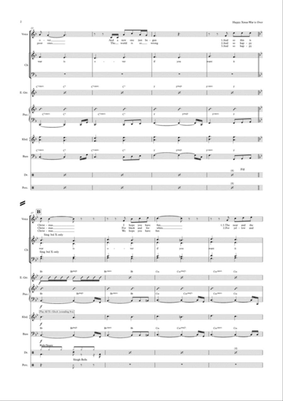 Happy Xmas (war Is Over) Choir scores gallery preview page 5