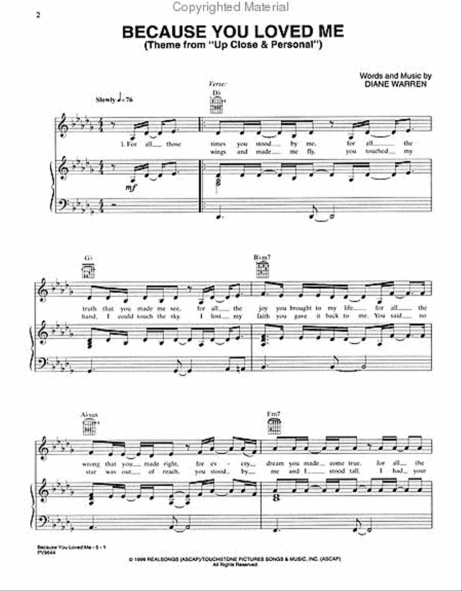 Because You Loved Me Because You Loved Me Small Ensemble scores gallery preview page 2