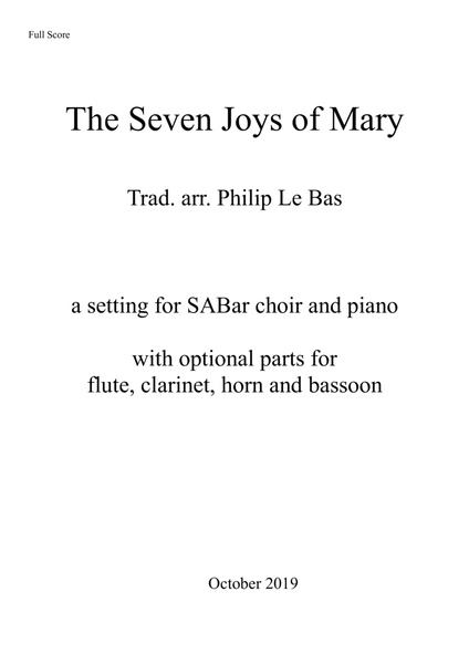 The Seven Joys of Mary (with optional wind quartet) image number null