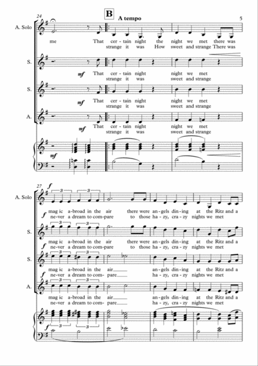 A Nightingale Sang In Berkeley Square SSA scores gallery preview page 5