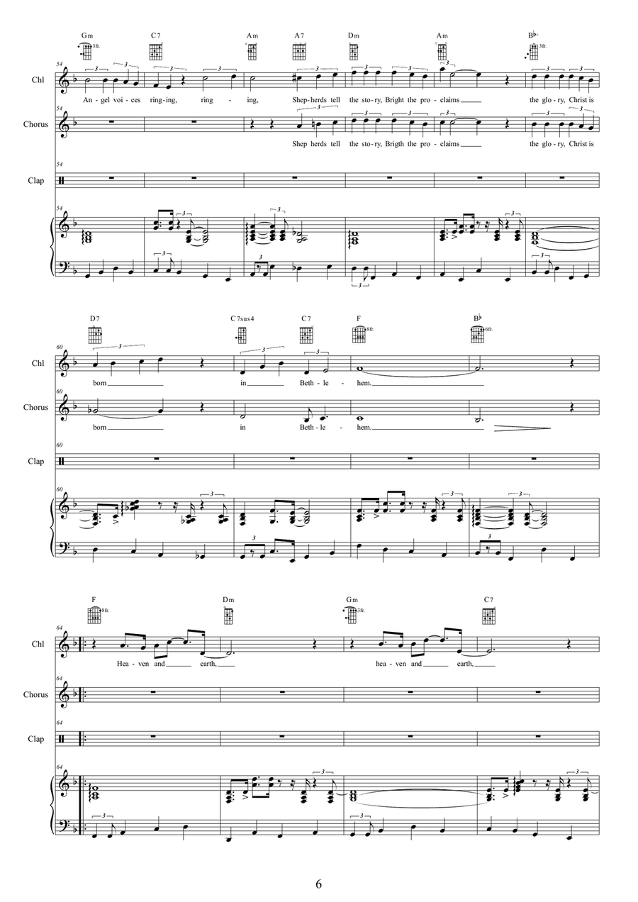 Heaven and Earth - Christmas swing for children and piano Unison Choir scores gallery preview page 6
